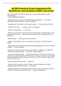 ACSM Practice Exam Questions&sol;26 Questions and Answers&sol;100&percnt; Accurate