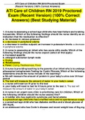 ATI Care of Children RN 2019 Proctored Exam &lpar;Recent Version&rpar; &lpar;100&percnt; Correct  Answers&rpar; &lpar;Best Studying Material&rpar;