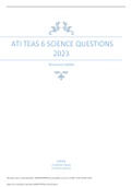 ATI TEAS 6 SCIENCE QUESTIONS  2023