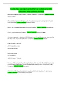 Real Estate Salesperson California State Exam &vert;150 questions with correct answers