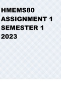 HMEMS80 Assignment 1 Semester 1 2023