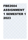 FBE2604 Assignment 1 Semester 1 2023
