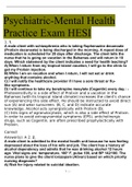 Psychiatric-Mental Health Practice Exam HESI 2022