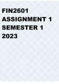 FIN2601 Assignment 1 Semester 1 2023 (830786)