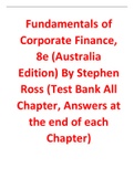 Fundamentals of Corporate Finance 8th Edition (Australia Edition) By Stephen Ross (Test Bank test bank download free test bank download)