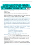NURSING 2362 MODULE 2022-2023   VERIFIED QUESTION AND ANSWERS &semi; QUARANTEED A&plus; SCORE EXAM  2023