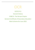 GCSE (9-1) Ancient History J198/11: The Persian Empire General Certificate of Secondary Education Mark Scheme for June 2022
