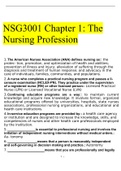 NSG3001 &colon; INTRODUCTION TO THE PROFESSION OF NURSING STUDY GUIDE NOTES &colon; South University&comma;Updated 2020