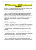 C779 Vocabulary&sol;102 Questions and Answers