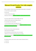 Missouri Permit Practice Test with complete solutions