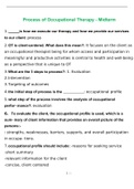 Process of Occupational Therapy - Midterm Exam 2022 with complete solution