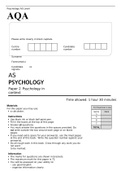 AQA AS Level PSYCHOLOGY Paper 2 Psychology in context June 2022 Question Paper