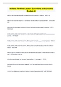 Indiana For-Hire License Questions and Answers Graded A&plus;