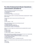 For Hire Endorsement Exam Questions and Answers (Graded A)