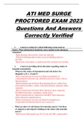 ATI MED SURGE PROCTORED EXAM 2023 Questions And Answers Correctly Verified