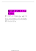 NRNP 6645 Final Exam Psychotherapy With Individuals (Walden University 