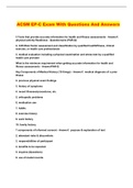 ACSM EP-C Exam With Questions And Answers