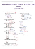 BEST ANSWERS ATI TEAS 7 MATHS  2022&sol;2023 LATEST EXAMS  &lpar;100&percnt; SOLVED&rpar;