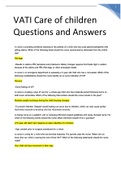 VATI Care of children Questions and Answers latest solution