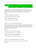 West Coast EMT Block 2 FINAL ACTUAL Exam WITH CORRECT ANSWERS&excl;&excl;