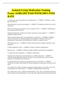 Assisted Living Medication Training Exam- ALREADY PASS WITH 100&percnt; PASS RATE