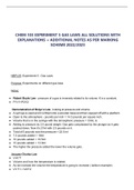 CHEM 103 EXPERIMENT 5 GAS LAWS ALL SOLUTIONS WITH  EXPLANATIONS &plus; ADDITIONAL NOTES AS PER MARKING SCHEME 2022&sol;2023   