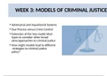 Models Of criminal Justice 