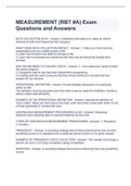 MEASUREMENT (RBT #A) Exam Questions and Answers
