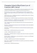 Champion School of Real Estate-Law of Contracts 100&percnt; Solved