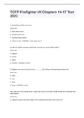 TCFP Firefighter I&sol;II Chapters 14-17 Test 2023 with 100&percnt; correct answers