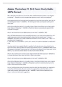 Adobe Photoshop CC ACA Exam Study Guide 100&percnt; Correct