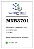 MNB3701 Assignment 1 Semester 1 2023