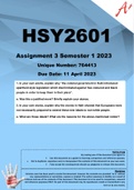 HSY2601 Assignment 3 Semester 1 2023 (764413)