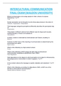 WALDEN UNIVERSITY NURS 506 INTERCULTURAL COMMUNICATION FINAL EXAM QUESTIONS WITH ANSWERS&period;