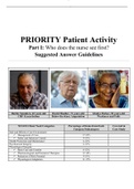 Priority Patient Activity Part 1 Herbie Saunders, 62 years old David Mueller, 71 years old Gladys Parker, 92 years old