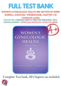 Test Bank For Women’s Gynecologic Health 3rd Edition By Kerri Durnell Schuiling 9781284076028 Chapter 1-32 Complete Guide .