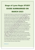 Siege of Lyme Regis STUDY GIUDE SUMMARRIED ON MARCH 2023