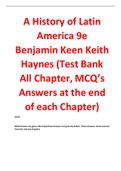 A History of Latin America 9th Edition By Benjamin Keen Keith Haynes (Test Bank)