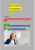ENG1501 Assignment 3 (COMPLETE ANSWERS) 2023 (650457) - DUE 1 August 2023