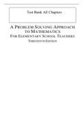 A Problem Solving Approach to Mathematics for Elementary School Teachers, 13e Billstein, Libeskind, Lott, Boschmans (Solutions Manual with Test Bank)