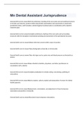 Mn Dental Assistant Jurisprudence exam 2023 with 100&percnt; correct answers