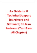 A+ Guide to IT Technical Support (Hardware and Software) 9e Jean Andrews (Test Bank)