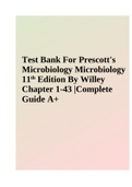 Test Bank For Prescott's Microbiology 12th Edition By Willey Chapter 1-43 |Complete Guide A+