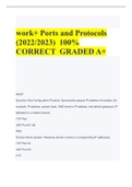 work&plus; Ports and Protocols &lpar;2022&sol;2023&rpar;  100&percnt; CORRECT  GRADED A&plus; 