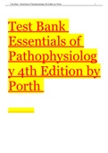 TESTBANK ESSENTIAL OF PATHOPHYSIOLOGY 4TH EDITION BY PORTH (ALL CHAPTERS COVERED )
