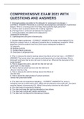 COMPREHENSIVE EXAM 2023 WITH  QUESTIONS AND ANSWERS