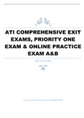 ATI COMPREHENSIVE EXIT EXAMS, PRIORITY ONE EXAM & ONLINE PRACTICE EXAM A&B | 100% Verified Best for 2023