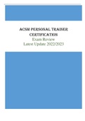 ACSM Personal Trainer Certification Exam - Review Latest Update 2022&sol;2023