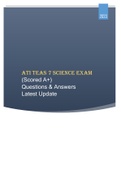 ATI TEAS 7 SCIENCE EXAM - Questions & Answers (Scored A+) LATEST UPDATE 2023