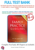 Test Bank For Family Practice Guidelines 4th Edition By Jill C&period; Cash&comma; Cheryl A&period; Glass 9780826177117 Chapter 1-23 Complete Guide &period;